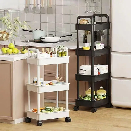 5-layer Kitchen Storage Shelf,mobile Trolley,floor Standing Multi-layer Storage Rack,For Bookshelf,snacks, fruits and Vegetables